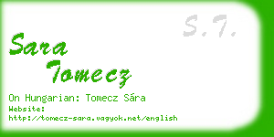 sara tomecz business card